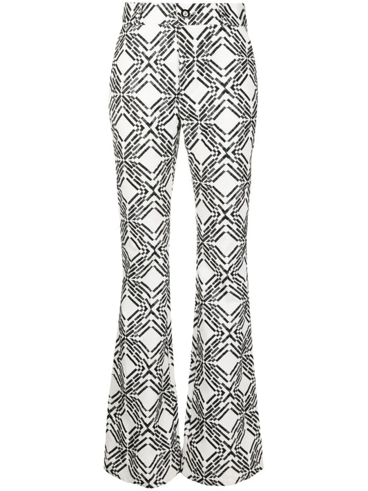Angela Geometric-Pattern Trousers