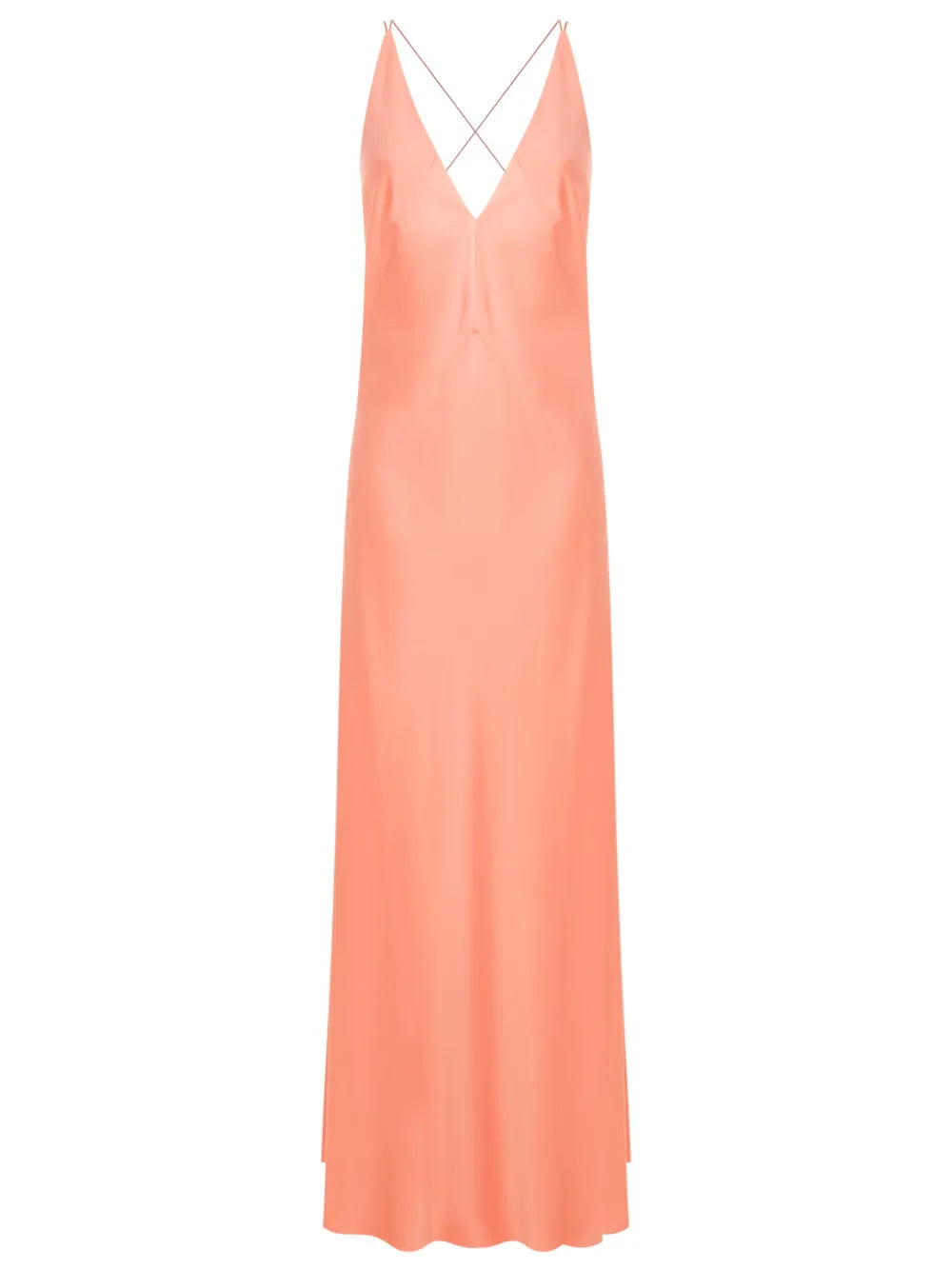 Satin-Finish Open-Back Gown