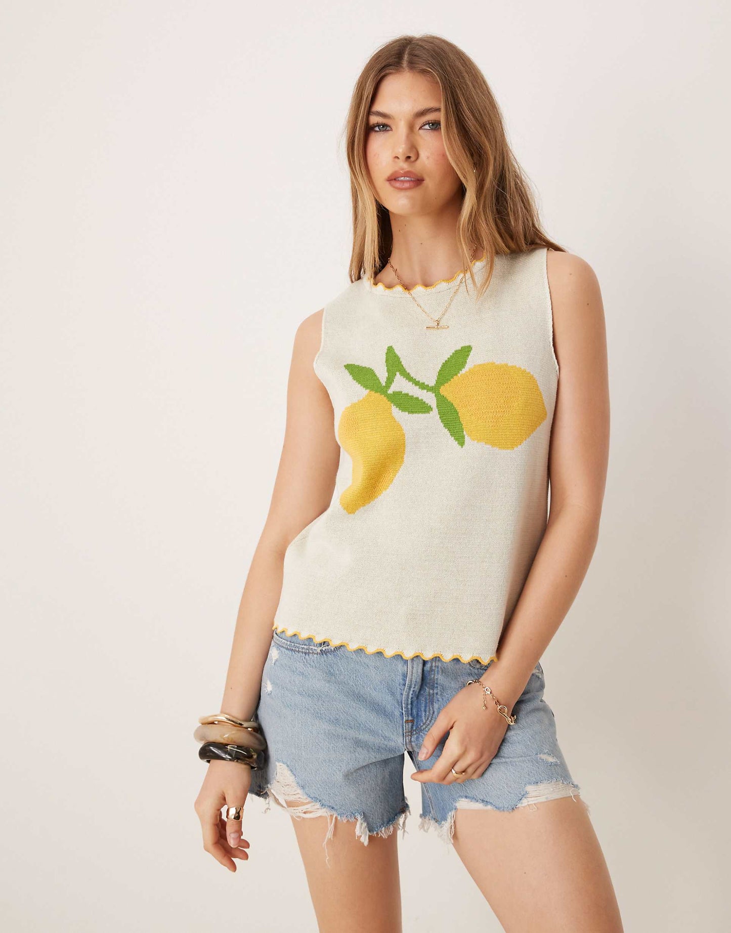 Knitted Tank Top With Lemons