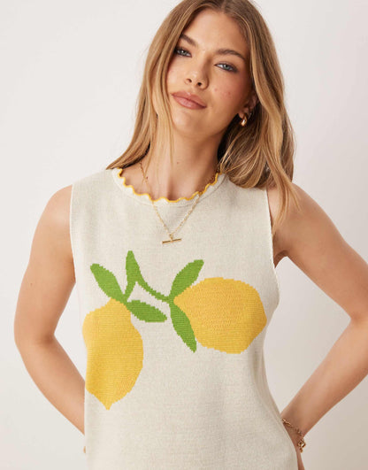 Knitted Tank Top With Lemons