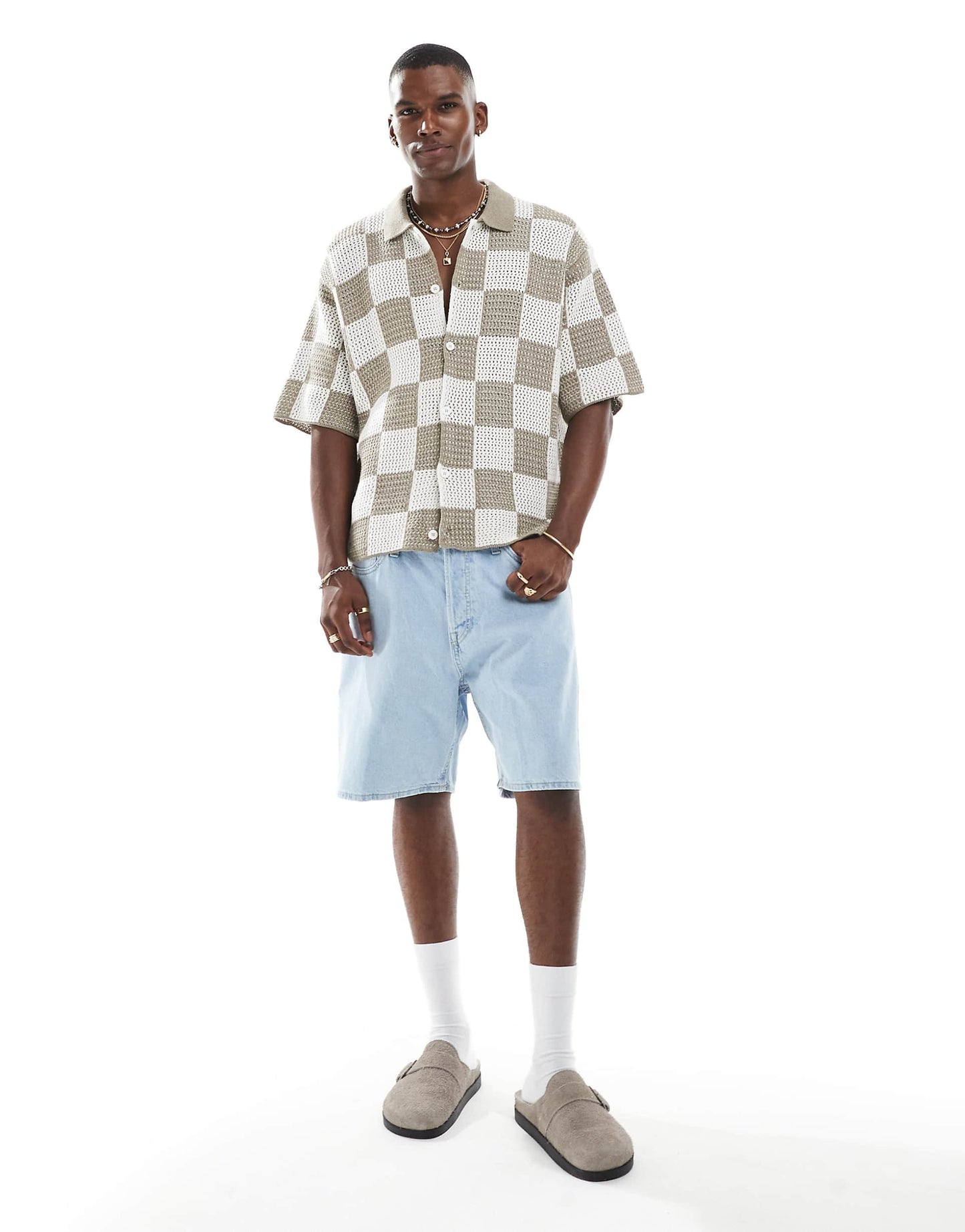 Checkerboard Crochet Shirt