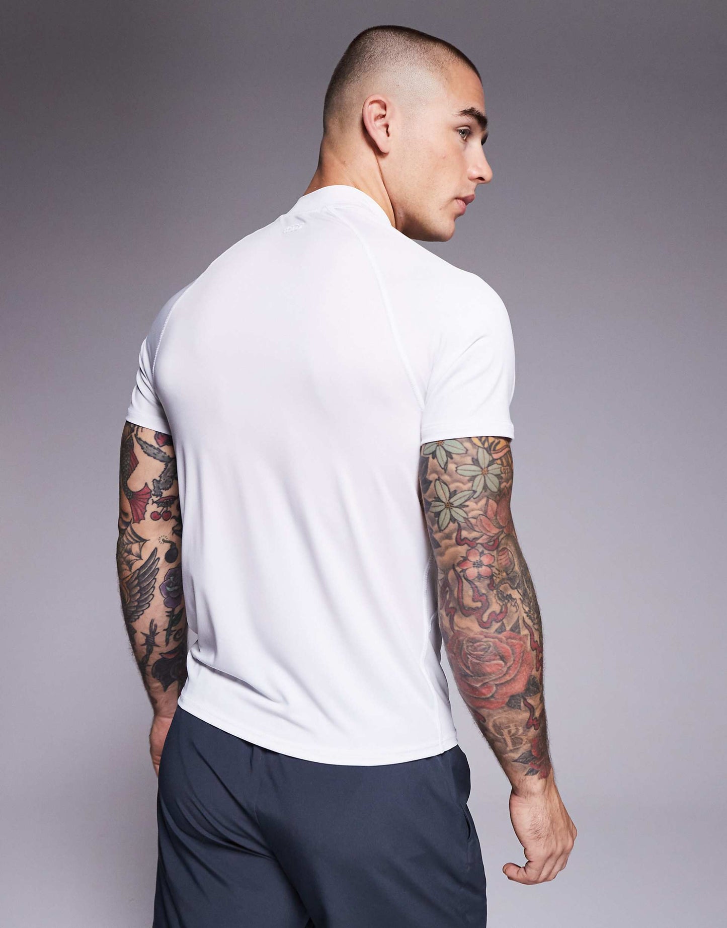 Muscle Fit Seam Detail Quick Dry Base Layer With Mock Neck