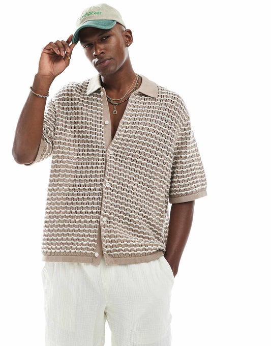 Crochet Button Through Polo