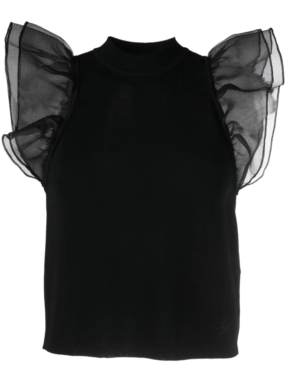 Puff-Sleeve Knitted Top