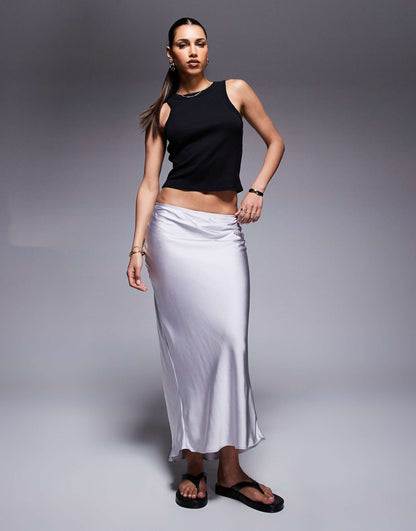Satin Bias Maxi Skirt