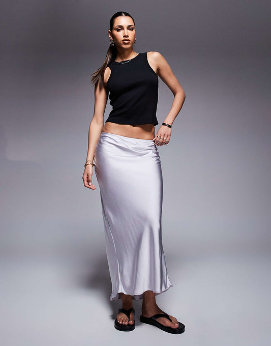 Satin Bias Maxi Skirt