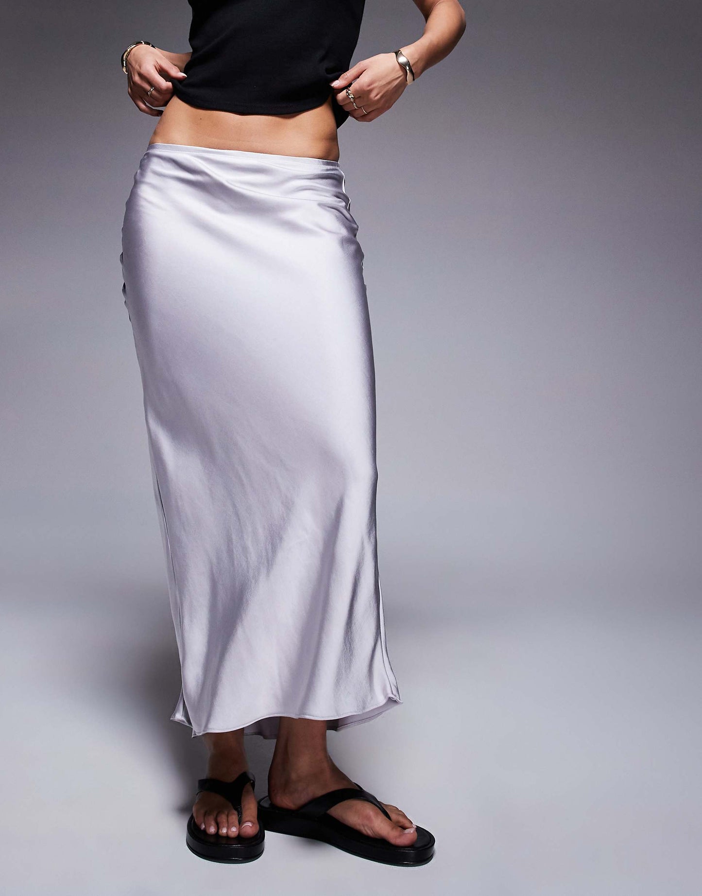 Satin Bias Maxi Skirt