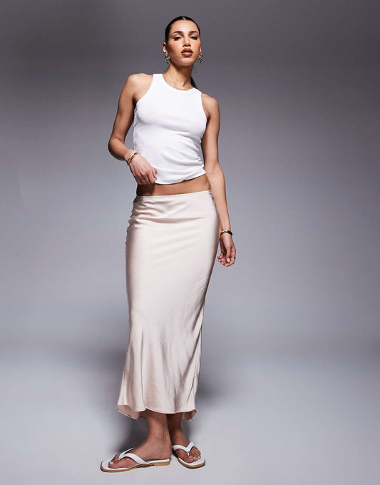 Satin Bias Maxi Skirt