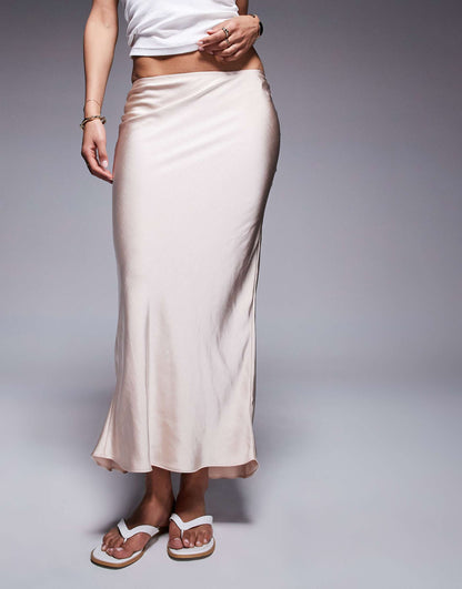 Satin Bias Maxi Skirt