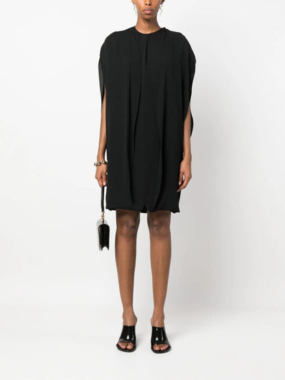 Draped Silk Mini Dress