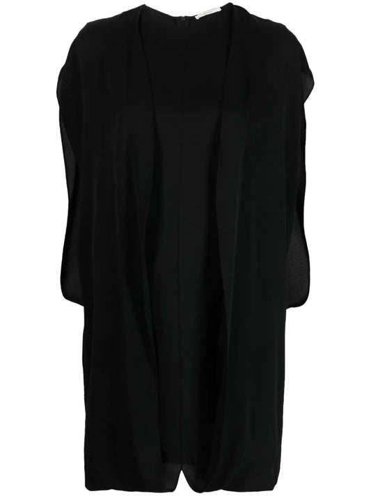 Draped Silk Mini Dress