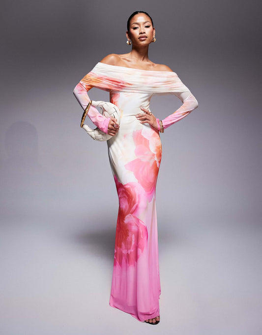 Bardot Long Sleeve Maxi Dress