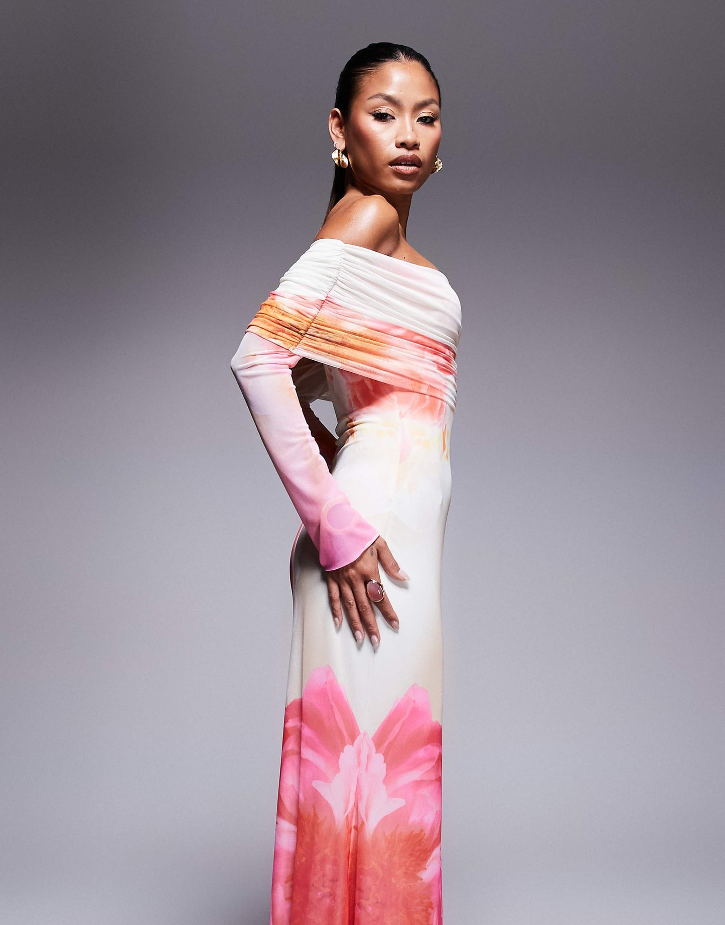 Bardot Long Sleeve Maxi Dress