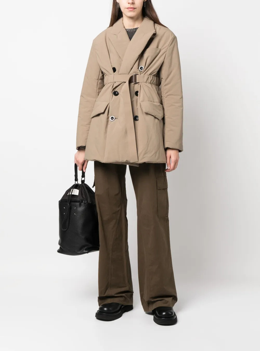 Double-Breasted Padded Trench Coat