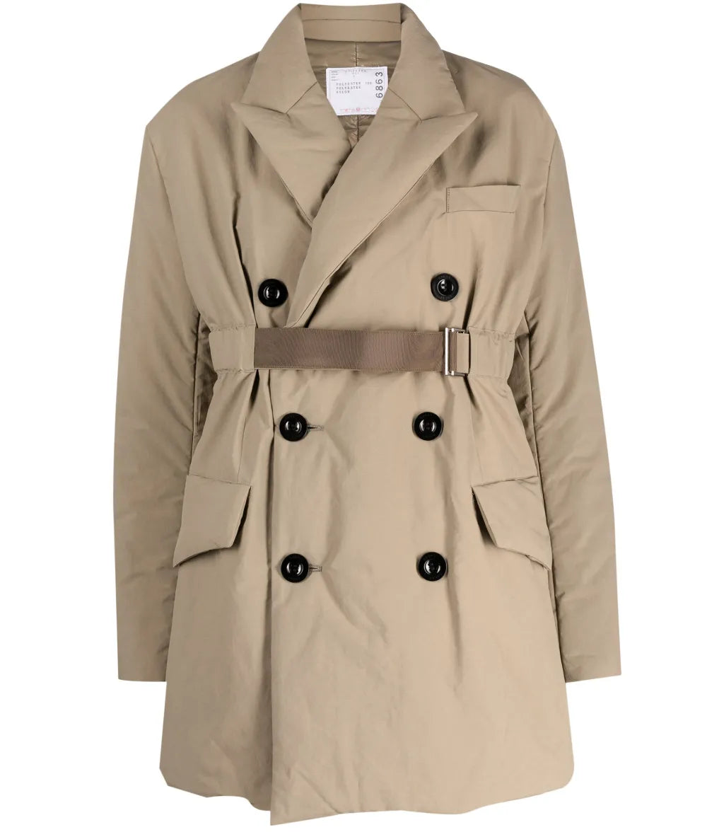 Double-Breasted Padded Trench Coat