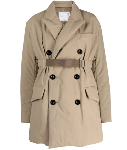 Double-Breasted Padded Trench Coat
