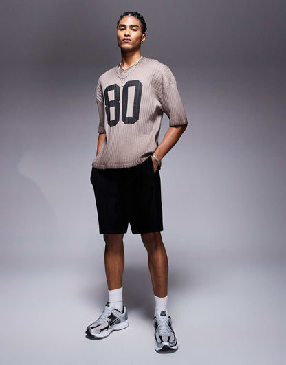 Boxy Oversized T-Shirt With Dropped Shoulder And Number Graphic