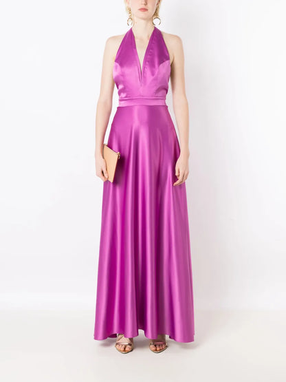 Nala Satin-Finish Maxi Dress