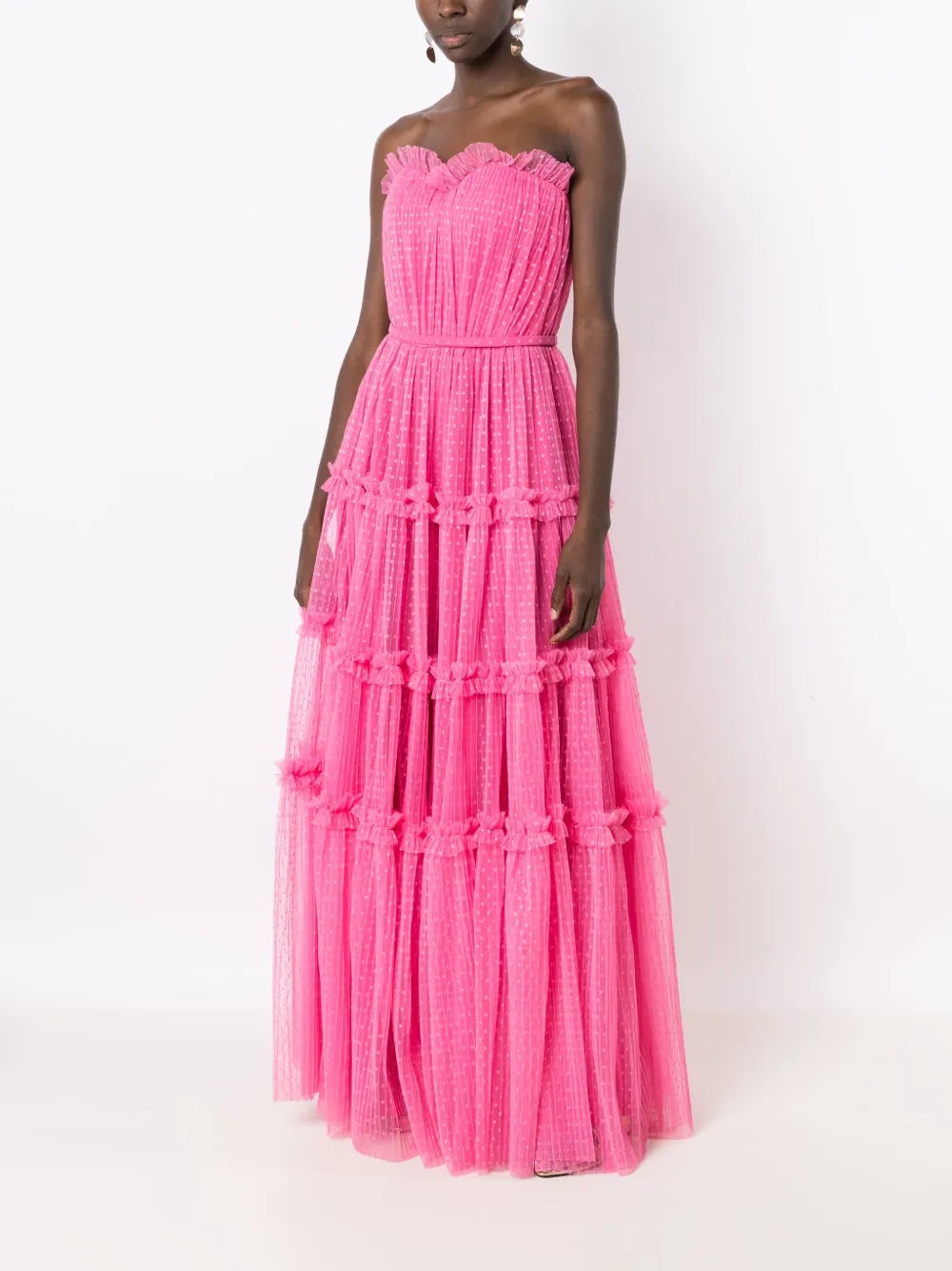 Polka-Dot Pattern Bustier Dress