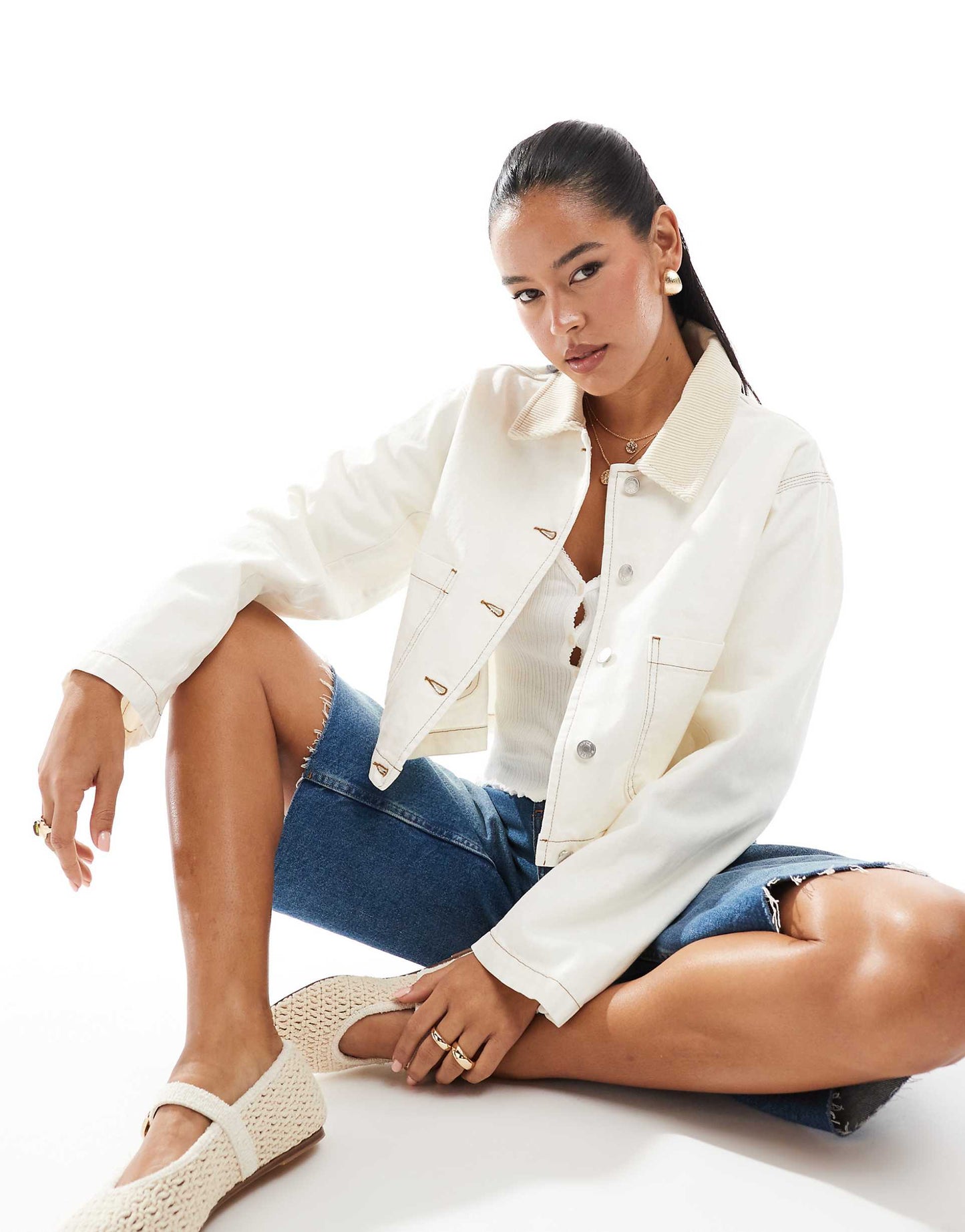 Crop Denim Barn Jacket