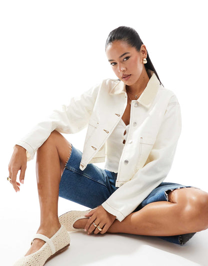 Crop Denim Barn Jacket