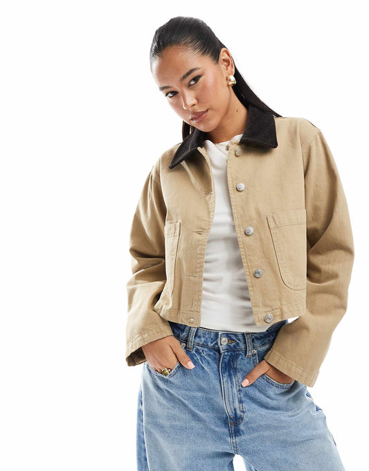 Crop Denim Barn Jacket