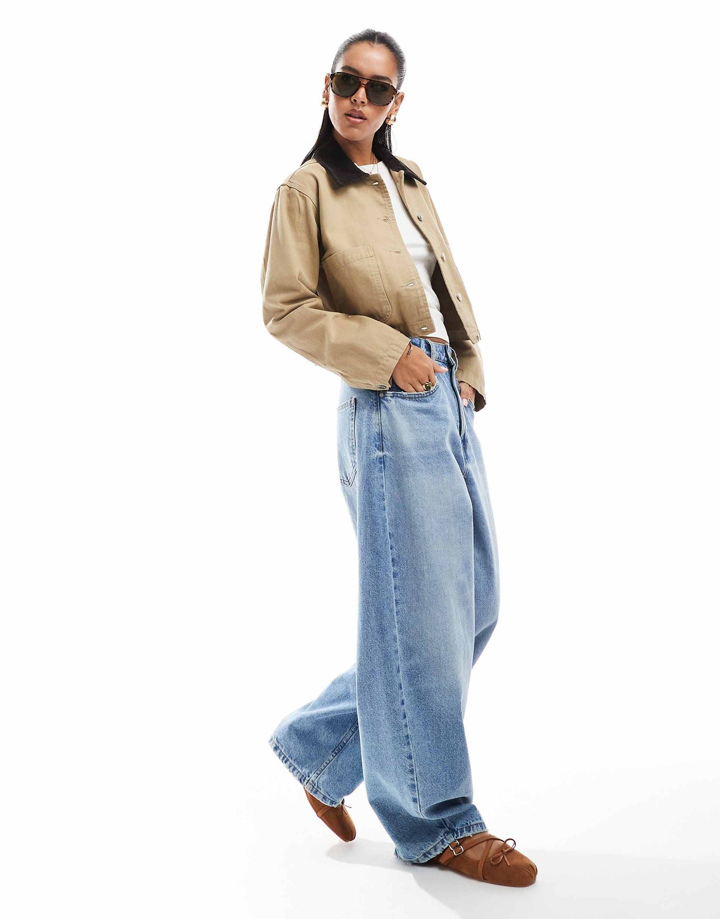 Crop Denim Barn Jacket