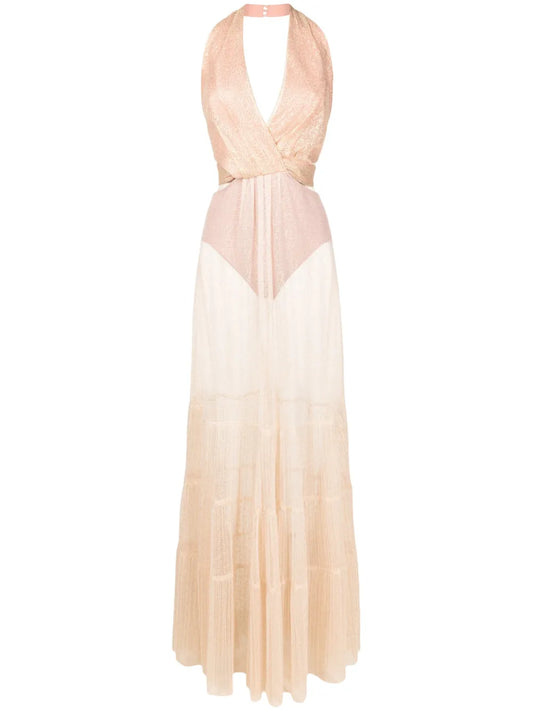 Milena Sheer-Panel Maxi Dress