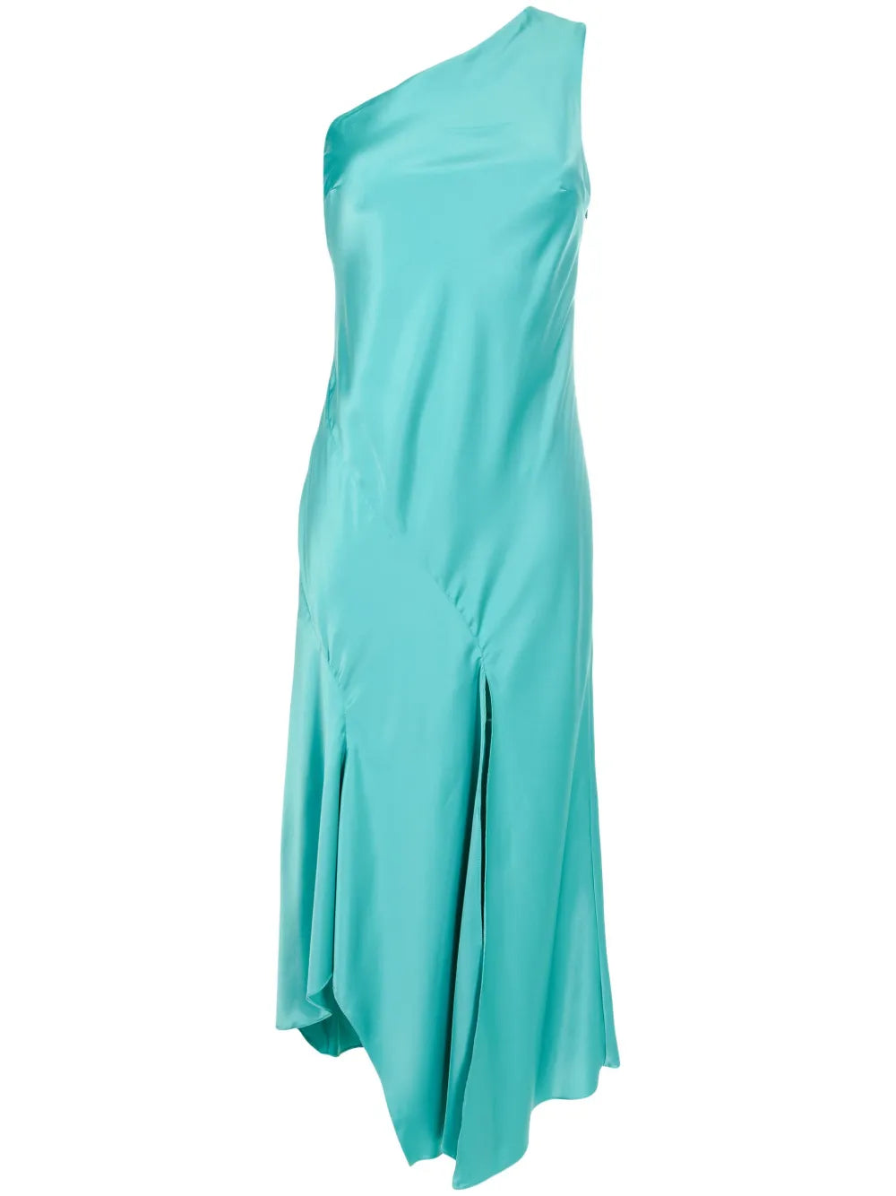 Asymmetric Satin Maxi Dress