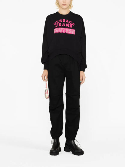 Crystal-Embellished Logo-Print Sweatshirt