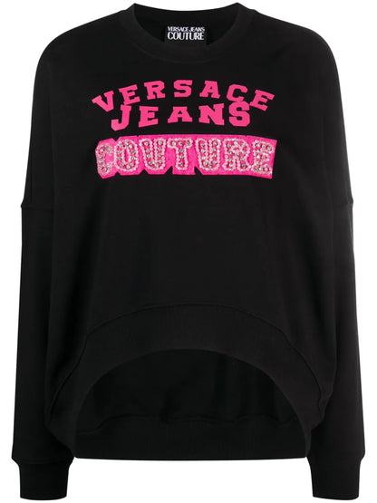 Crystal-Embellished Logo-Print Sweatshirt