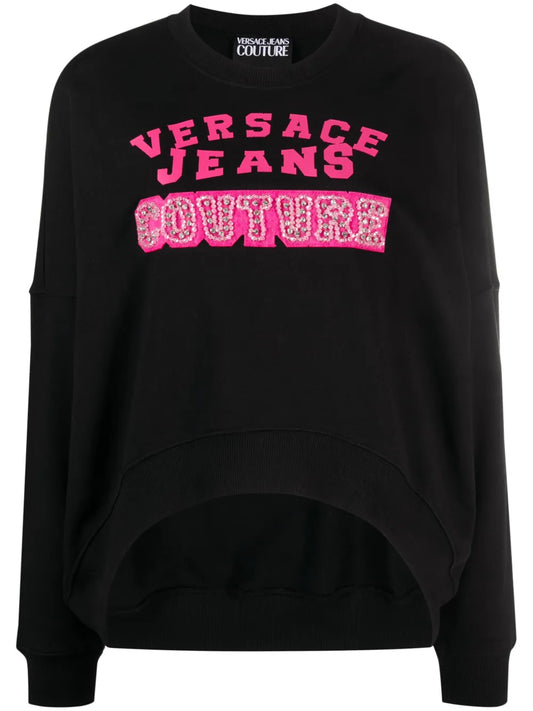 Crystal-Embellished Logo-Print Sweatshirt