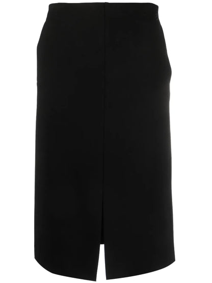 Logo-Embroidered High-Waisted Midi Skirt