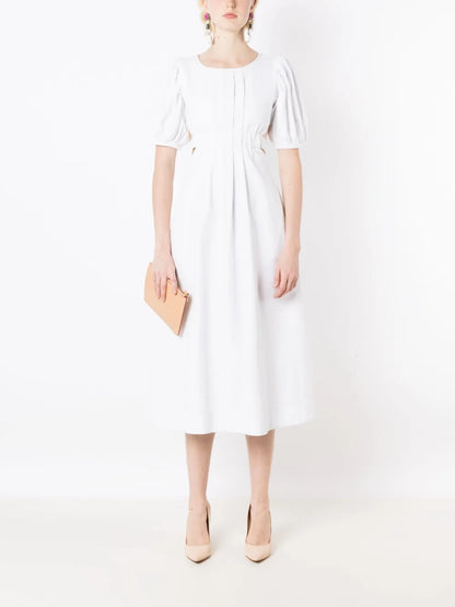 Aurora Puff-Sleeved Midi Dress