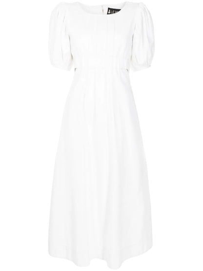 Aurora Puff-Sleeved Midi Dress