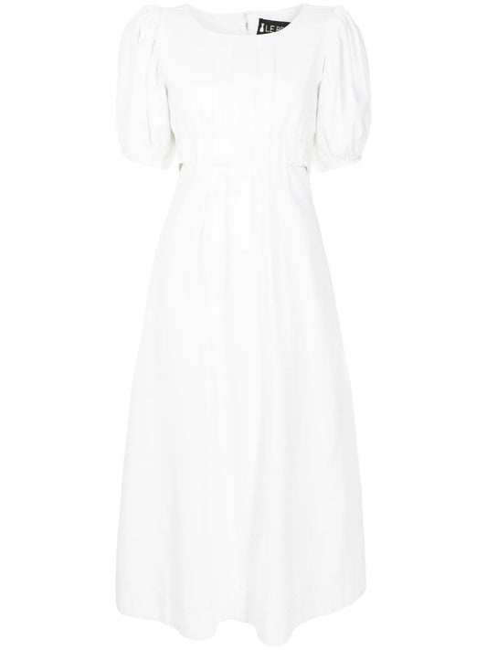 Aurora Puff-Sleeved Midi Dress