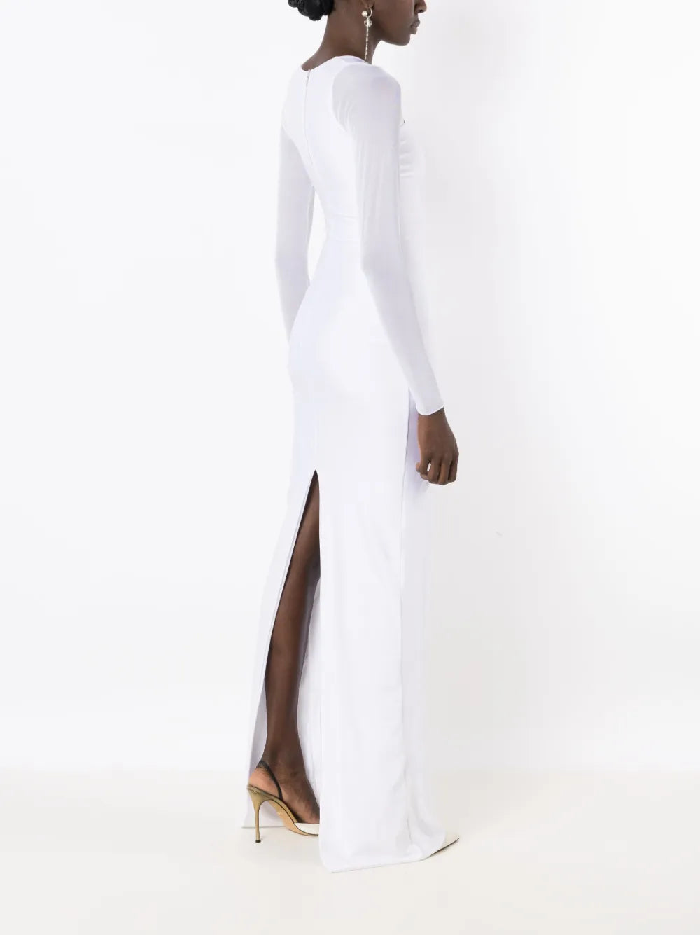 Brigitte Sheer-Sleeved Gown