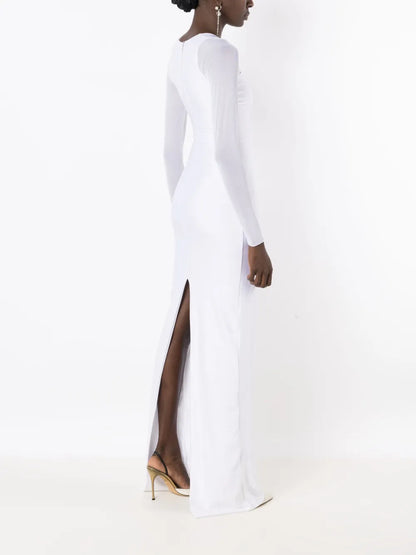 Brigitte Sheer-Sleeved Gown