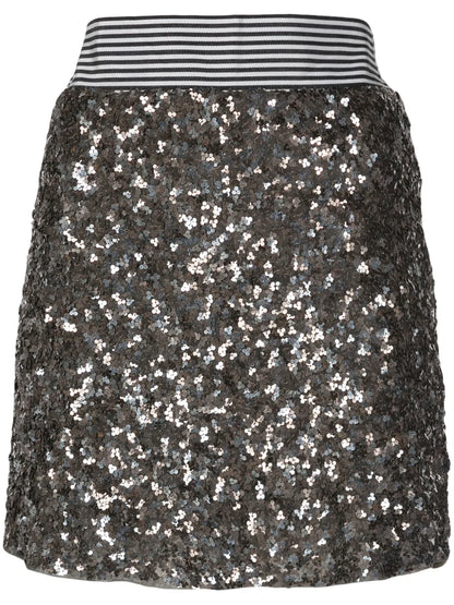 High-Waisted Sequin-Embellished Skirt