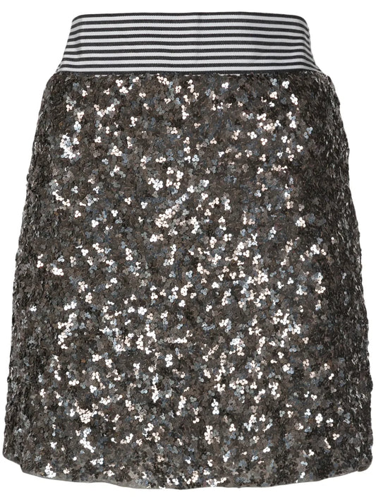 High-Waisted Sequin-Embellished Skirt
