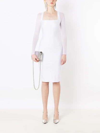 Brigitte Sheer-Sleeved Dress
