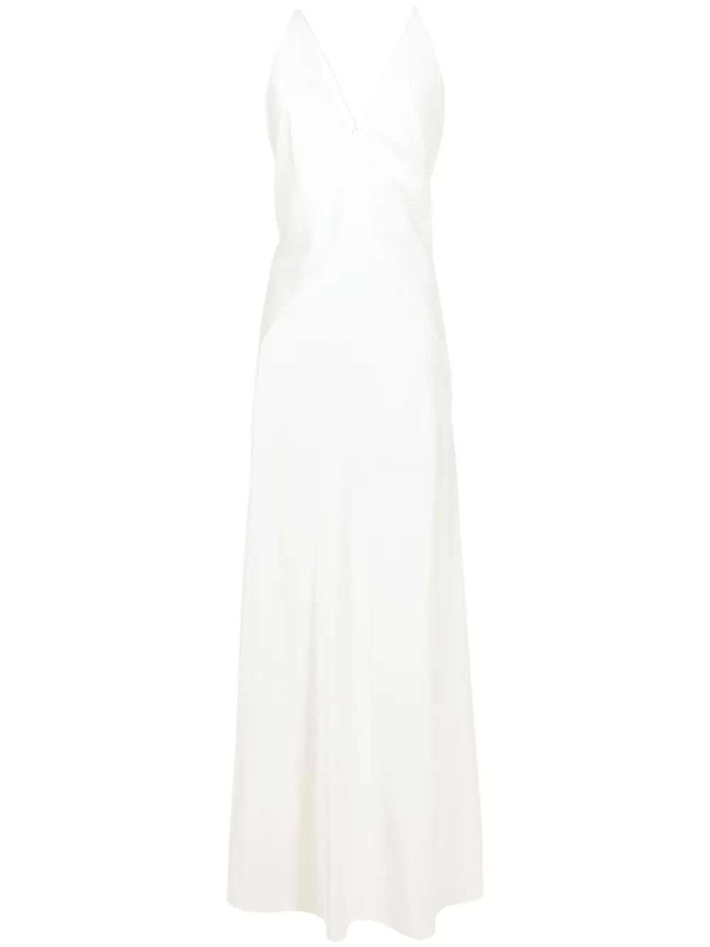 Open-Back Satin Maxi Dress