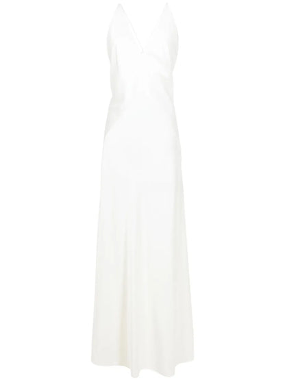 Open-Back Satin Maxi Dress