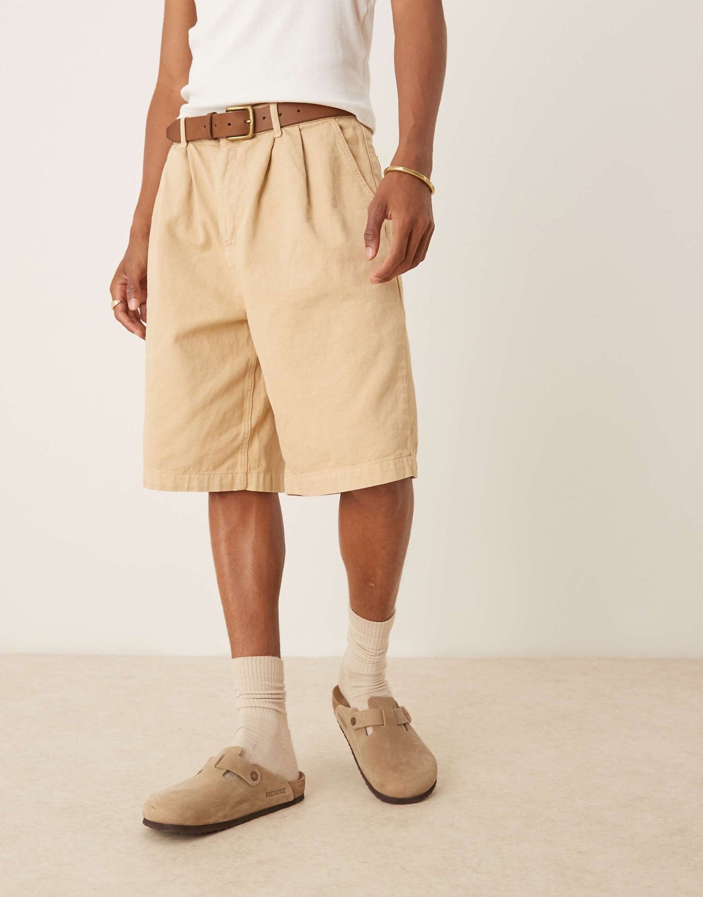 Long Length Jort With Pleats