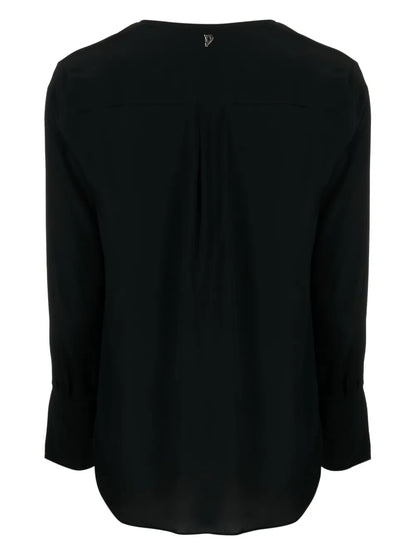 V-Neck Logo-Plaque Blouse