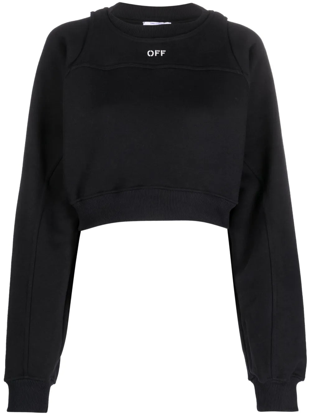 Logo-Print Cropped Cotton Sweatshirt