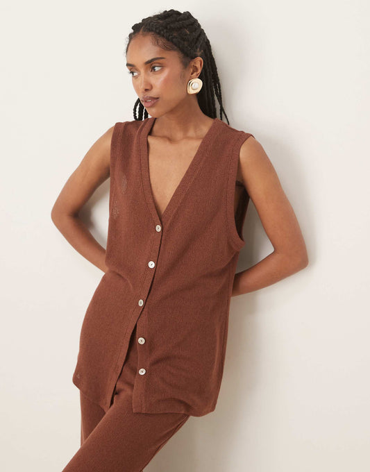 Longline Textured Waistcoat Co-Ord