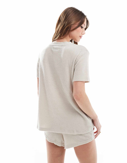 Waffle Soft Touch T-Shirt And Shorts Lounge Set