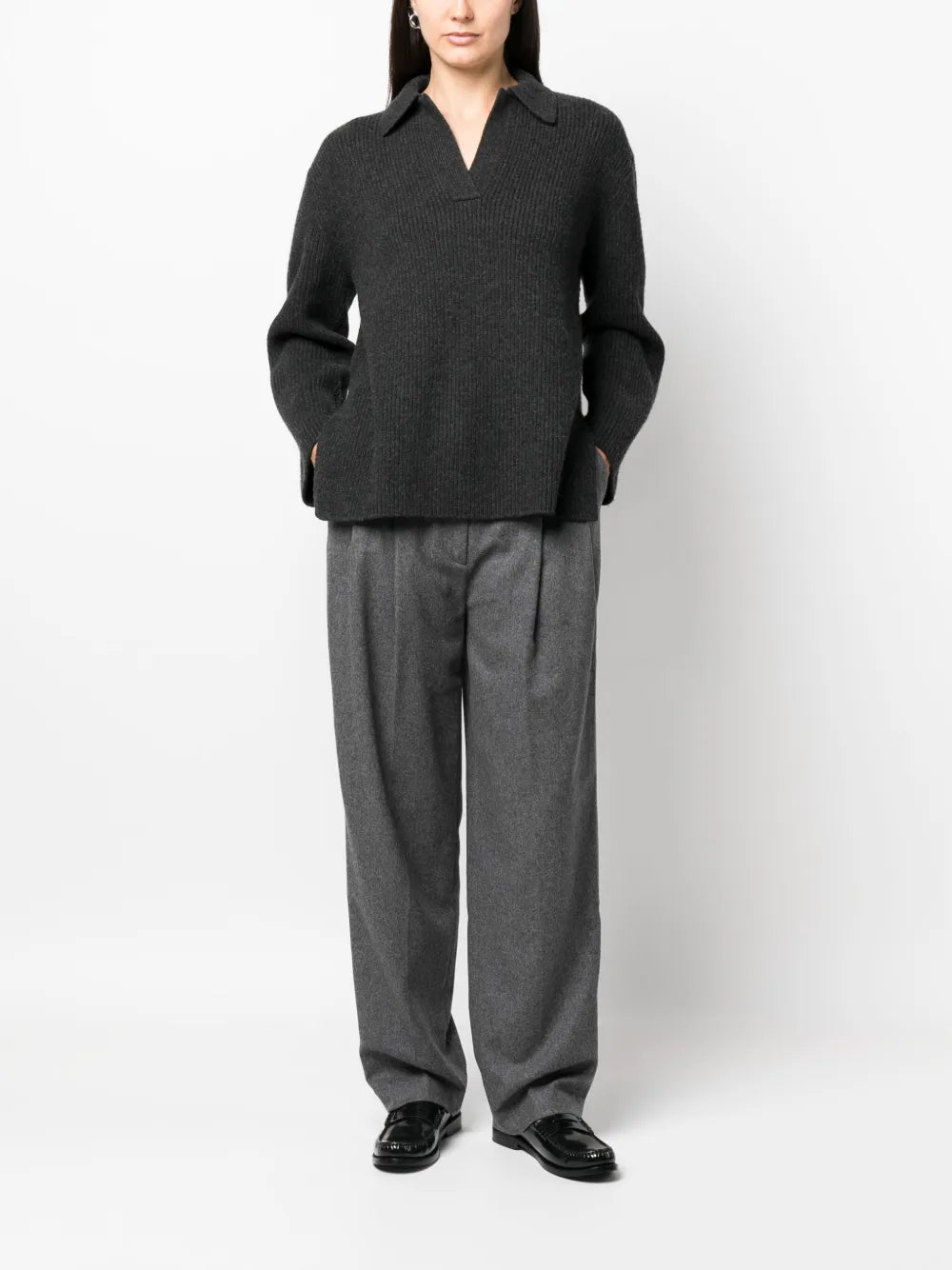 Polo Collar Wool-Blend Jumper