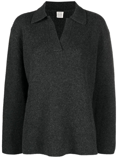 Polo Collar Wool-Blend Jumper